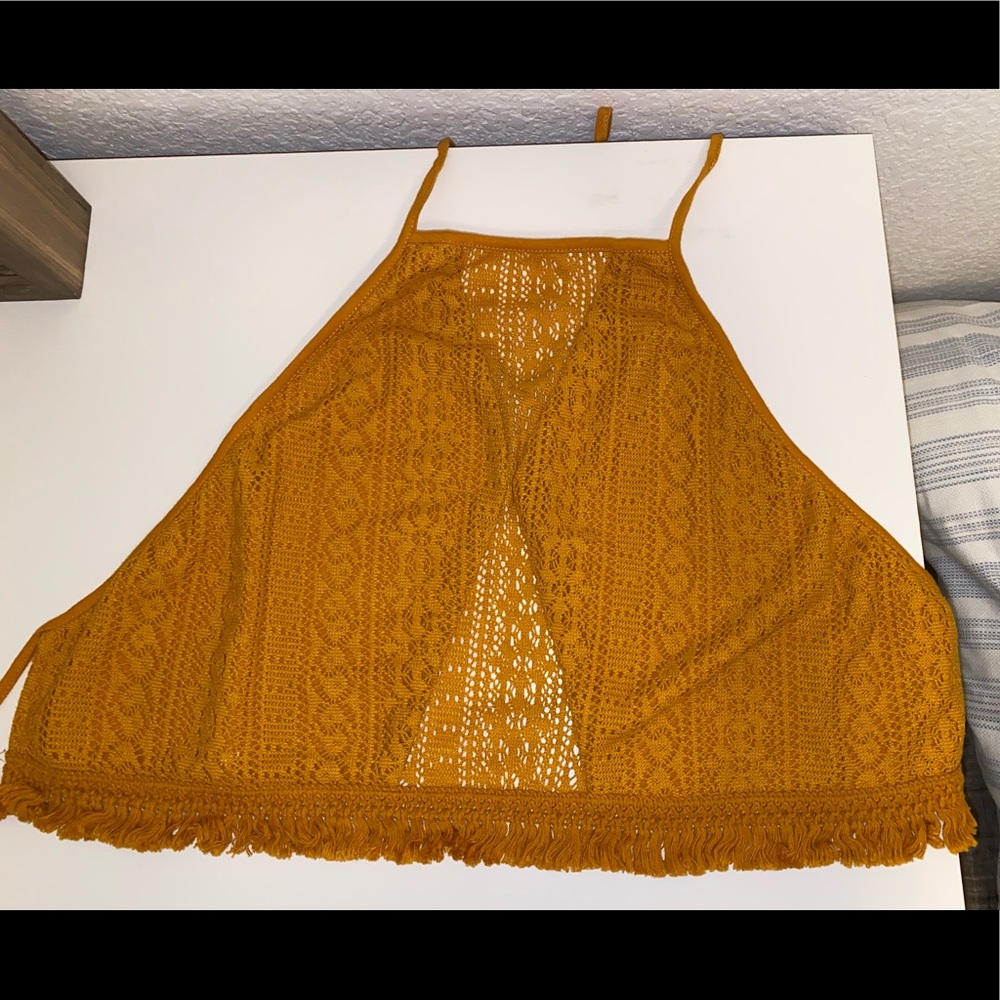 Orange Earthbound Crochet Halter Top
